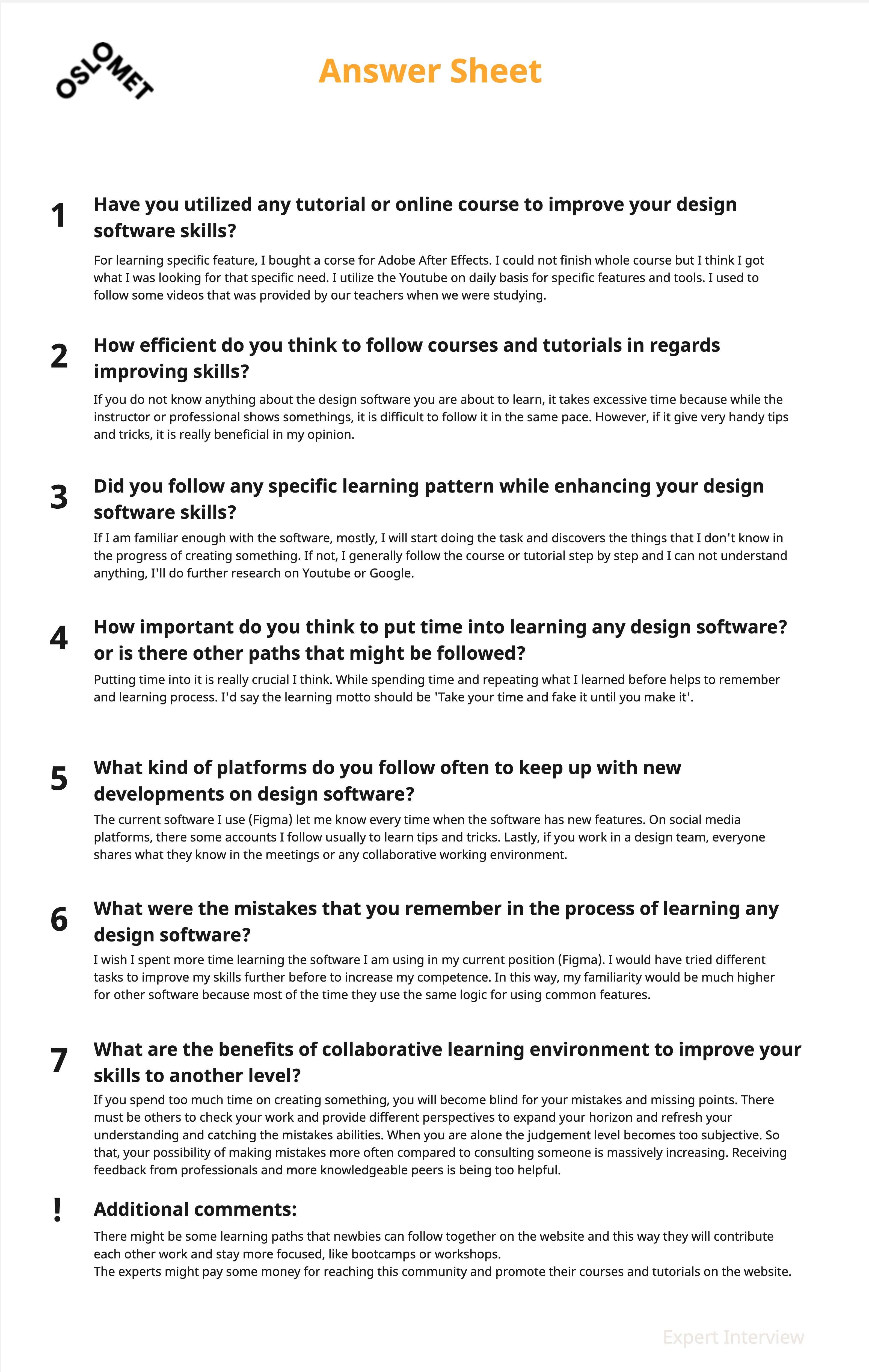 Interview Sheet 10